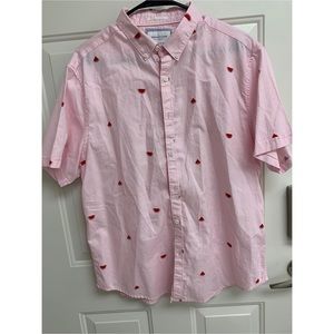 Pink watermelon button down shirt